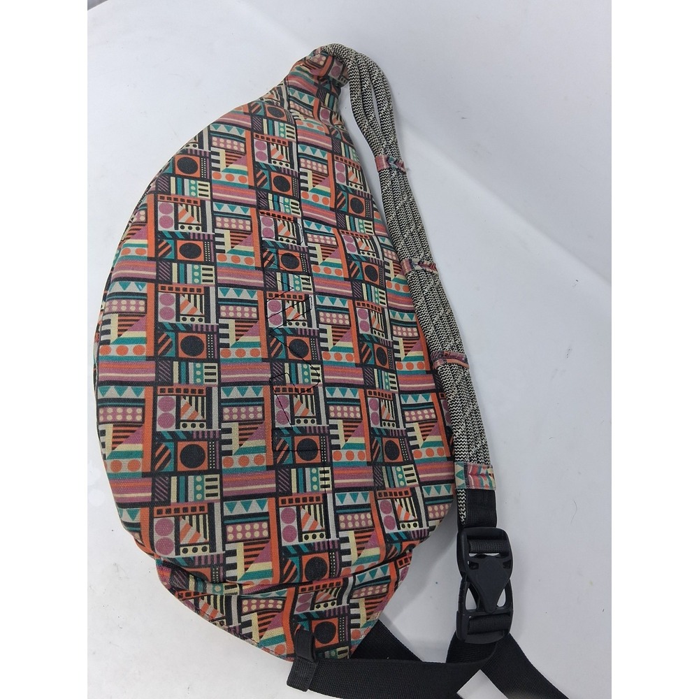 KAVU Rope Sling Bag Colorful Geometric Pattern. K - Picture 9 of 11